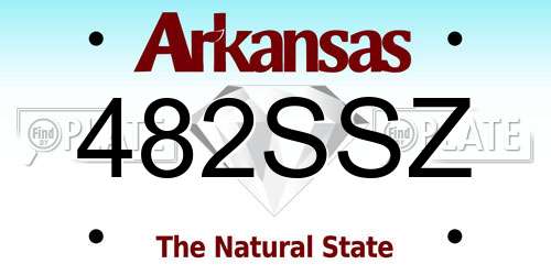 482SSZ Arkansas License Plate
