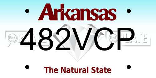 482VCP Arkansas License Plate