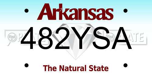 482YSA Arkansas License Plate