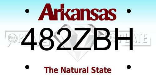 482ZBH Arkansas License Plate