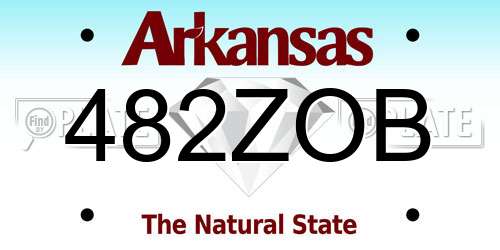 482ZOB Arkansas License Plate