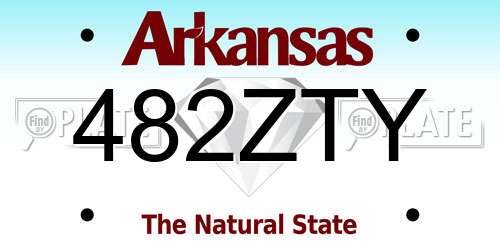 482ZTY Arkansas License Plate