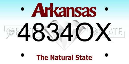 4834OX Arkansas License Plate