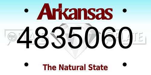 4835060 Arkansas License Plate