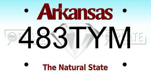 483TYM Arkansas License Plate