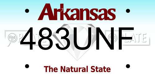 483UNF Arkansas License Plate