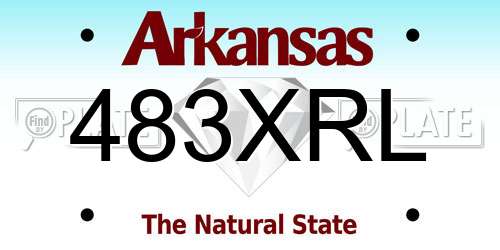 483XRL Arkansas License Plate