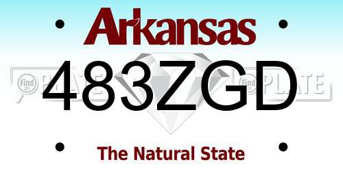 483ZGD Arkansas License Plate