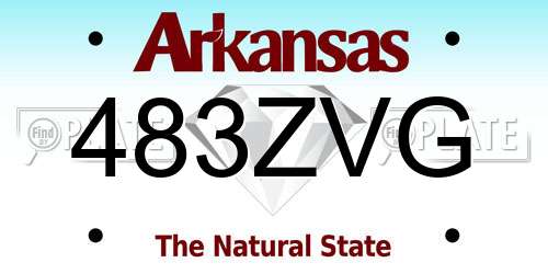 483ZVG Arkansas License Plate