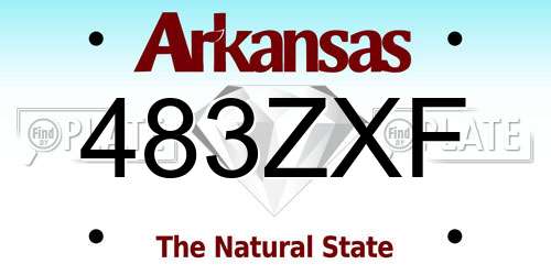 483ZXF Arkansas License Plate