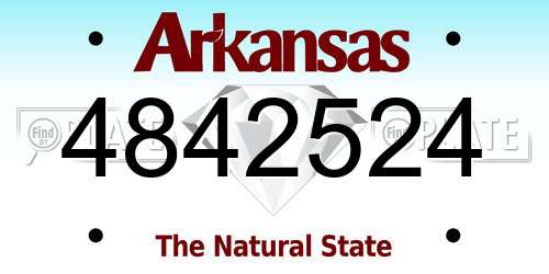 4842524 Arkansas License Plate
