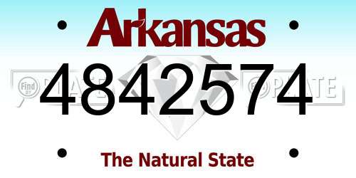 4842574 Arkansas License Plate