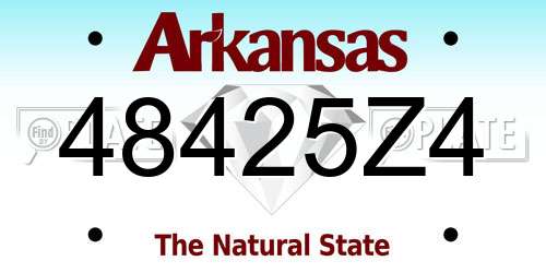 48425Z4 Arkansas License Plate
