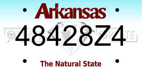 48428Z4 Arkansas License Plate