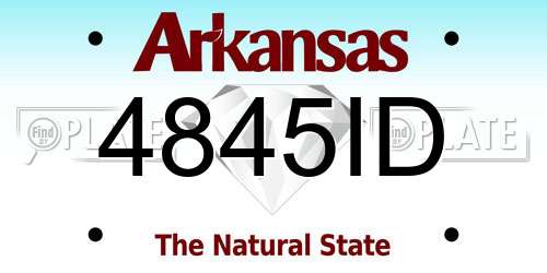 4845ID Arkansas License Plate