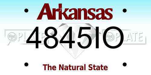 4845IO Arkansas License Plate