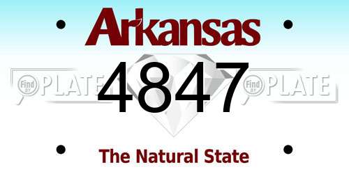 4847 Arkansas License Plate