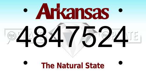 4847524 Arkansas License Plate
