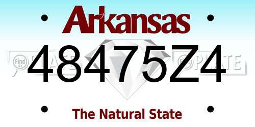 48475Z4 Arkansas License Plate