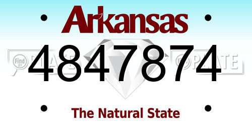 4847874 Arkansas License Plate