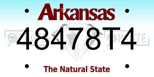 48478T4 Arkansas License Plate
