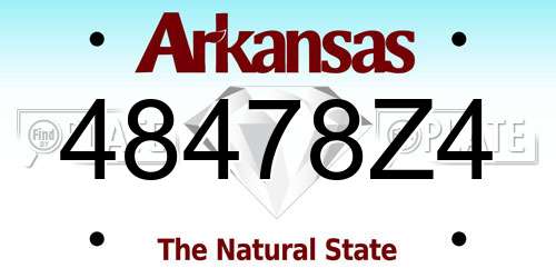 48478Z4 Arkansas License Plate