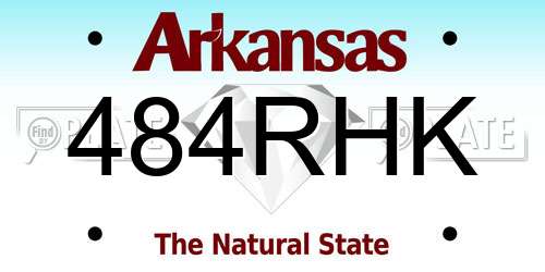 484RHK Arkansas License Plate
