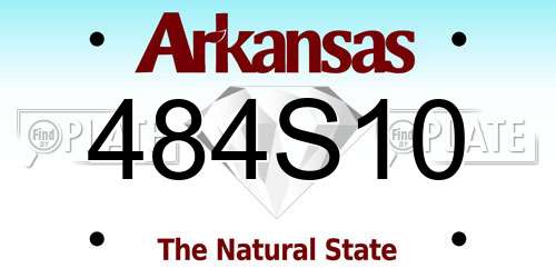 484S10 Arkansas License Plate