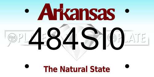 484SI0 Arkansas License Plate