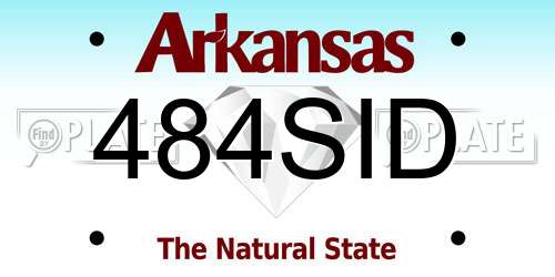 484SID Arkansas License Plate