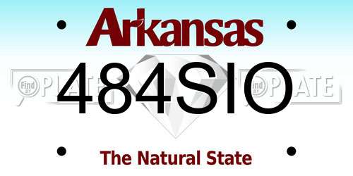 484SIO Arkansas License Plate