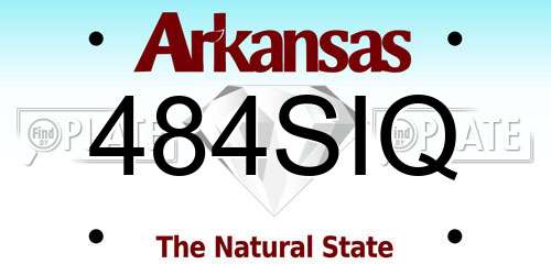 484SIQ Arkansas License Plate