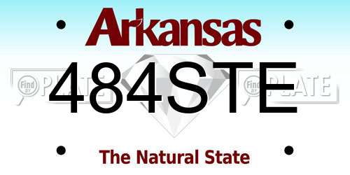 484STE Arkansas License Plate