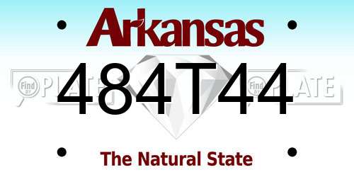484T44 Arkansas License Plate