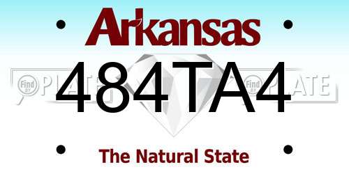 484TA4 Arkansas License Plate