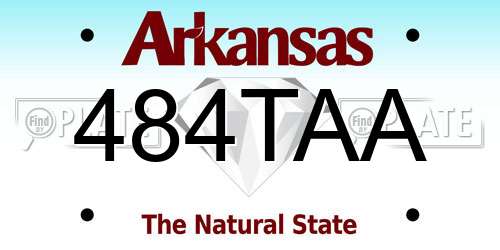 484TAA Arkansas License Plate