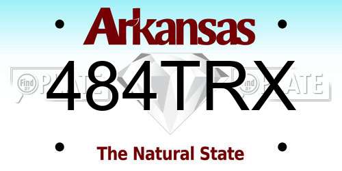 484TRX Arkansas License Plate
