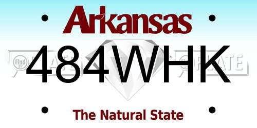 484WHK Arkansas License Plate