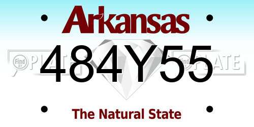 484Y55 Arkansas License Plate