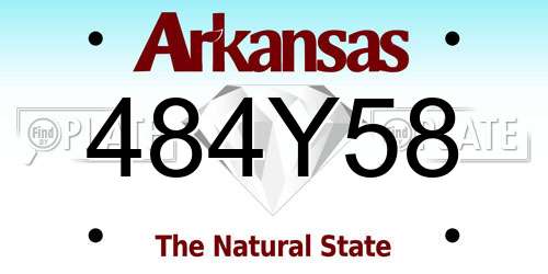 484Y58 Arkansas License Plate