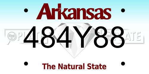 484Y88 Arkansas License Plate