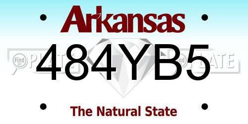 484YB5 Arkansas License Plate