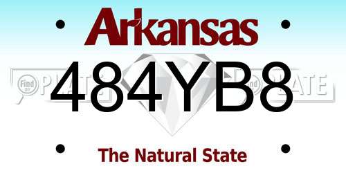 484YB8 Arkansas License Plate