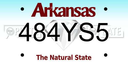 484YS5 Arkansas License Plate