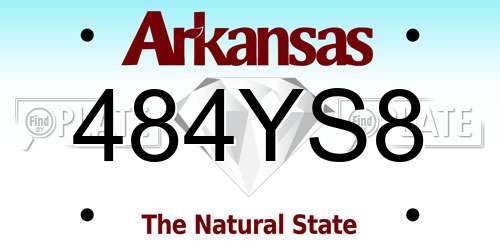 484YS8 Arkansas License Plate