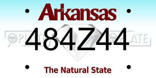 484Z44 Arkansas License Plate