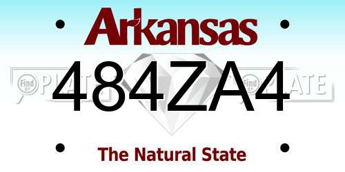 484ZA4 Arkansas License Plate