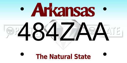 484ZAA Arkansas License Plate