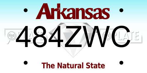 484ZWC Arkansas License Plate