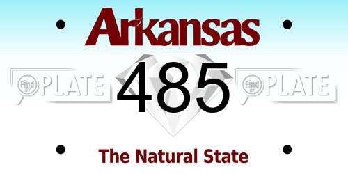 485 Arkansas License Plate